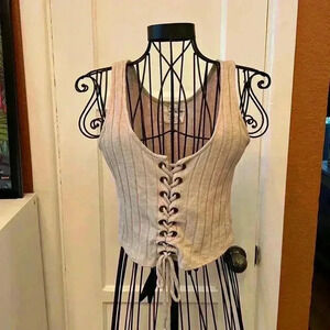 Sadie & Sage Lace-Up Top-Sz S
